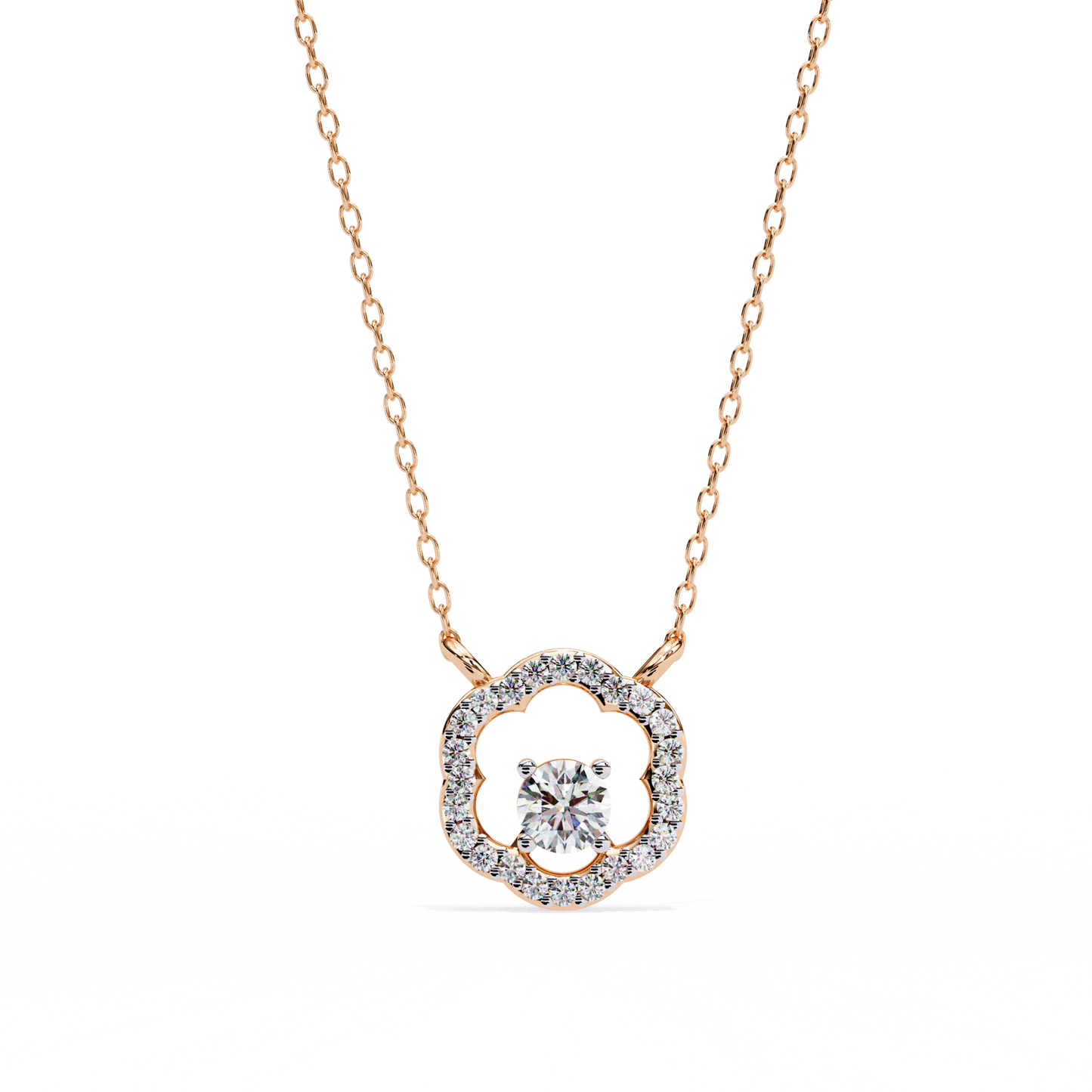 Pink Gold-Rigel Pendant Lab Diamond_view=TOP