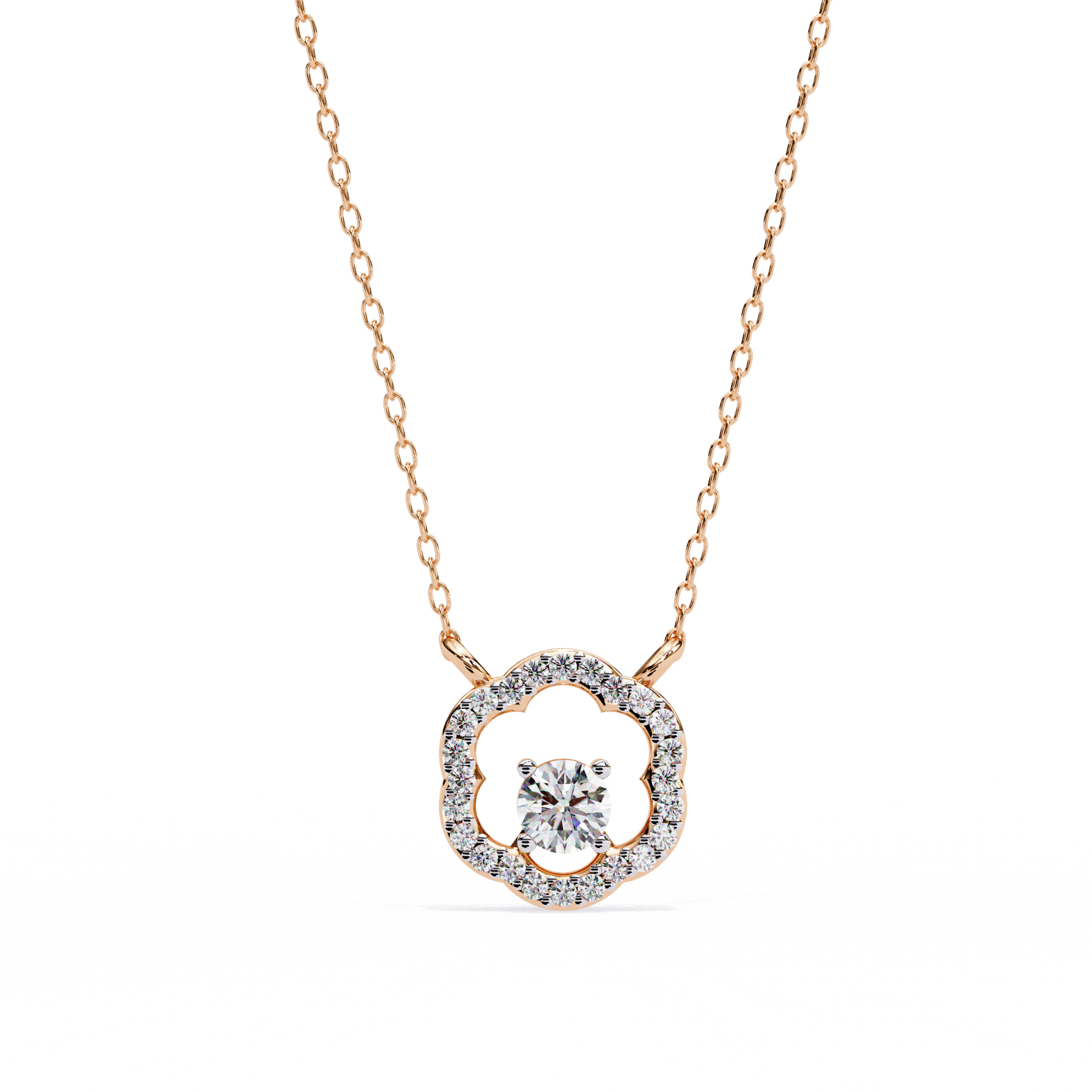 Pink Gold-Rigel Pendant Lab Diamond_view=TOP