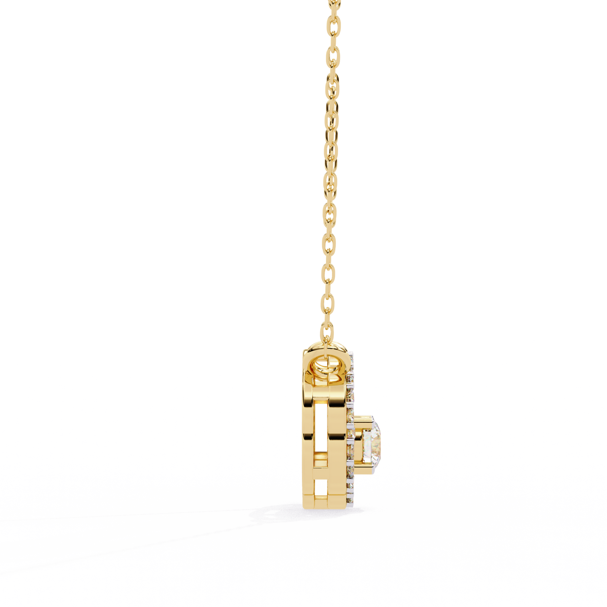 Yellow Gold-Rigel Pendant Lab Diamond_view=SIDE