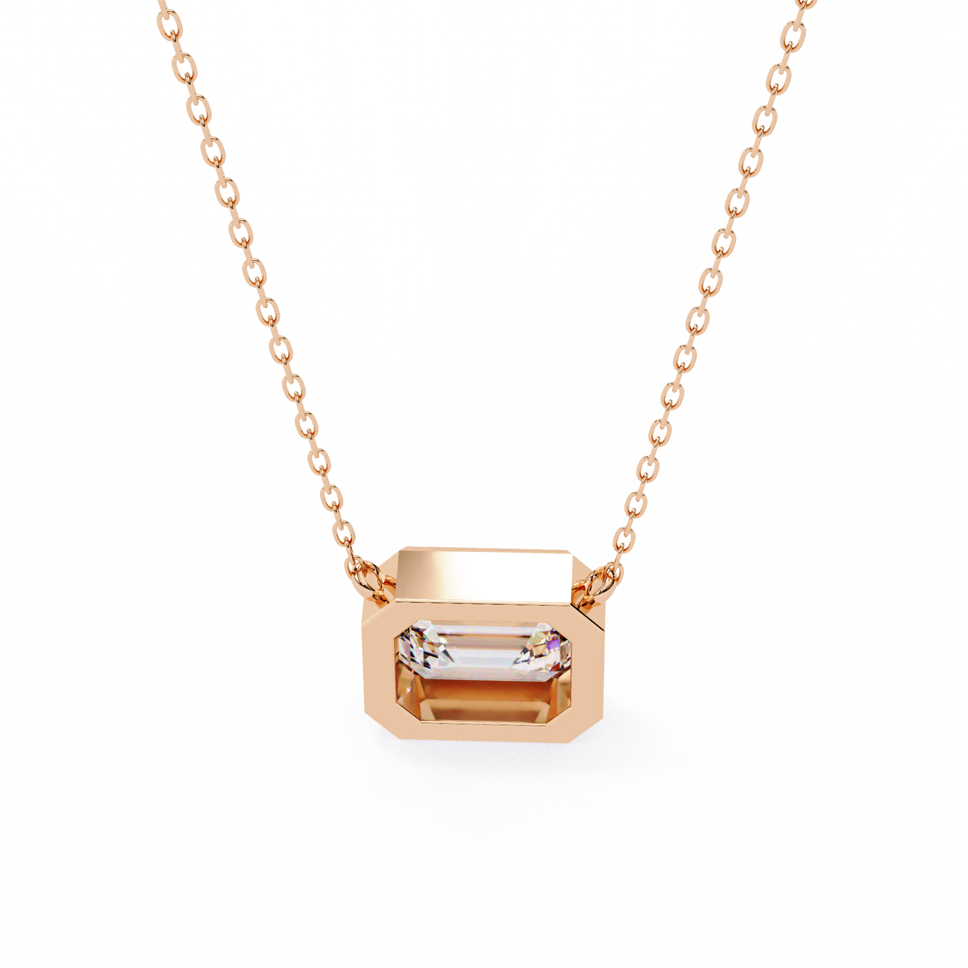 Pink Gold-Solstice Solitaire Pendant Lab Diamond_view=BACK