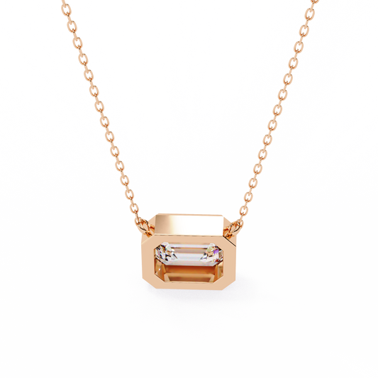 Pink Gold-Solstice Solitaire Pendant Lab Diamond_view=BACK