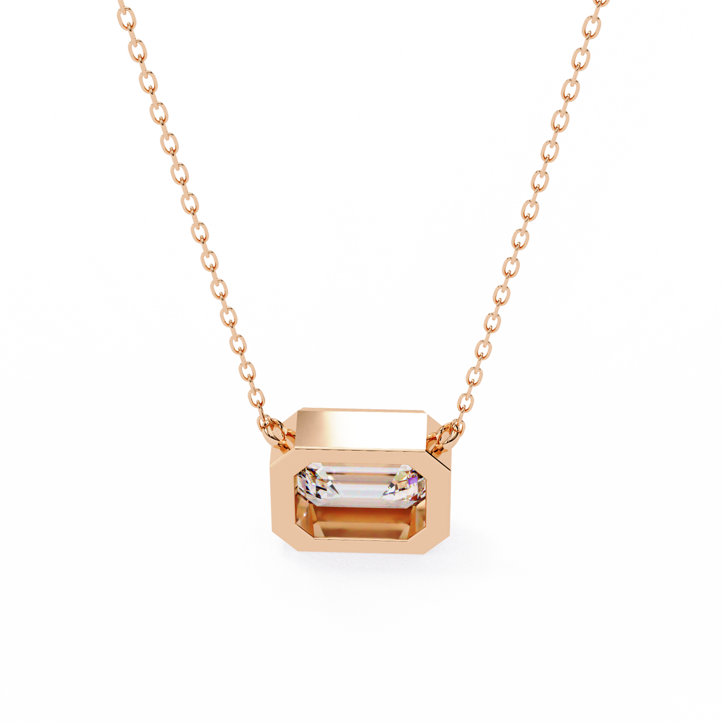 Pink Gold-Solstice Solitaire Pendant Lab Diamond_view=BACK