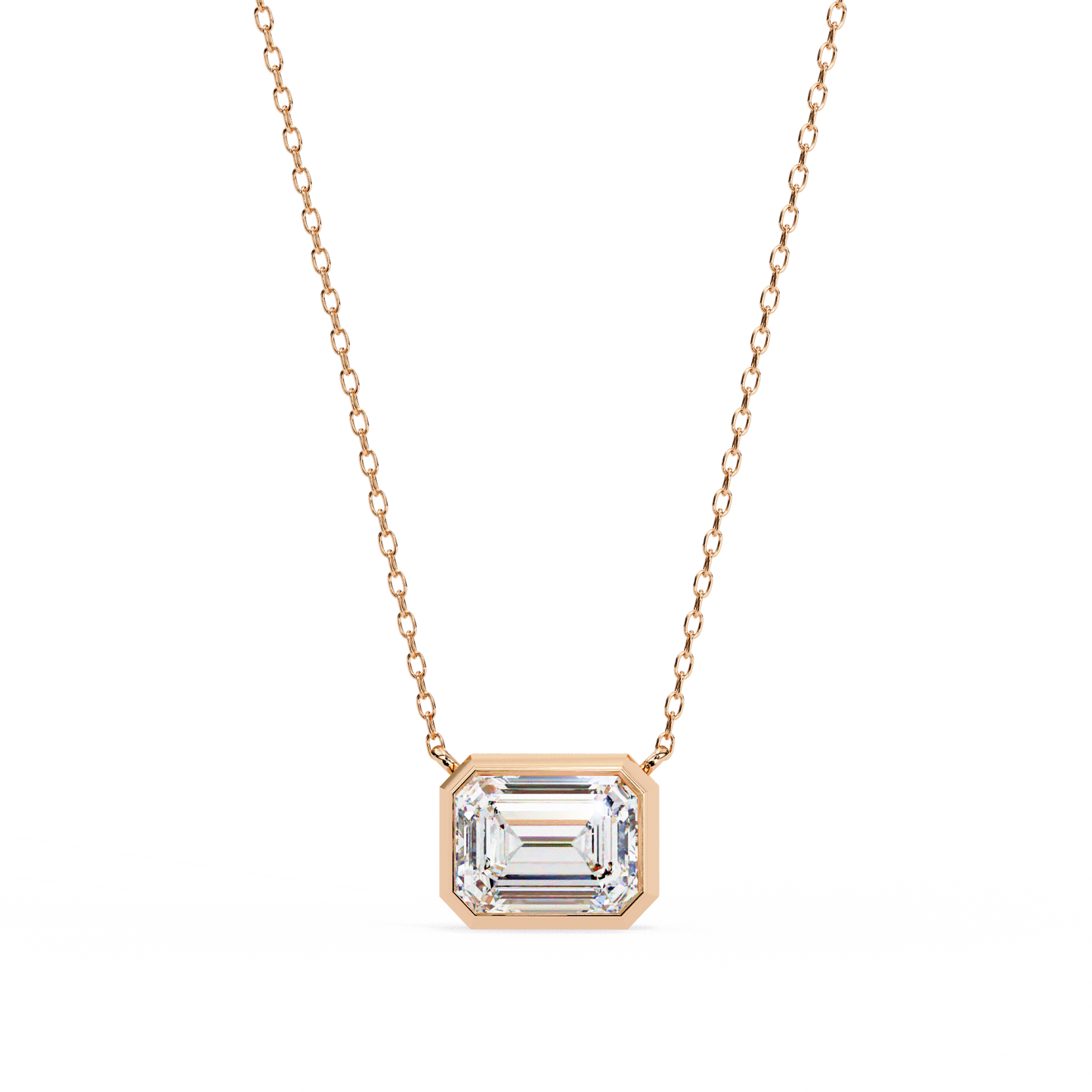 Pink Gold-Solstice Solitaire Pendant Lab Diamond_view=TOP