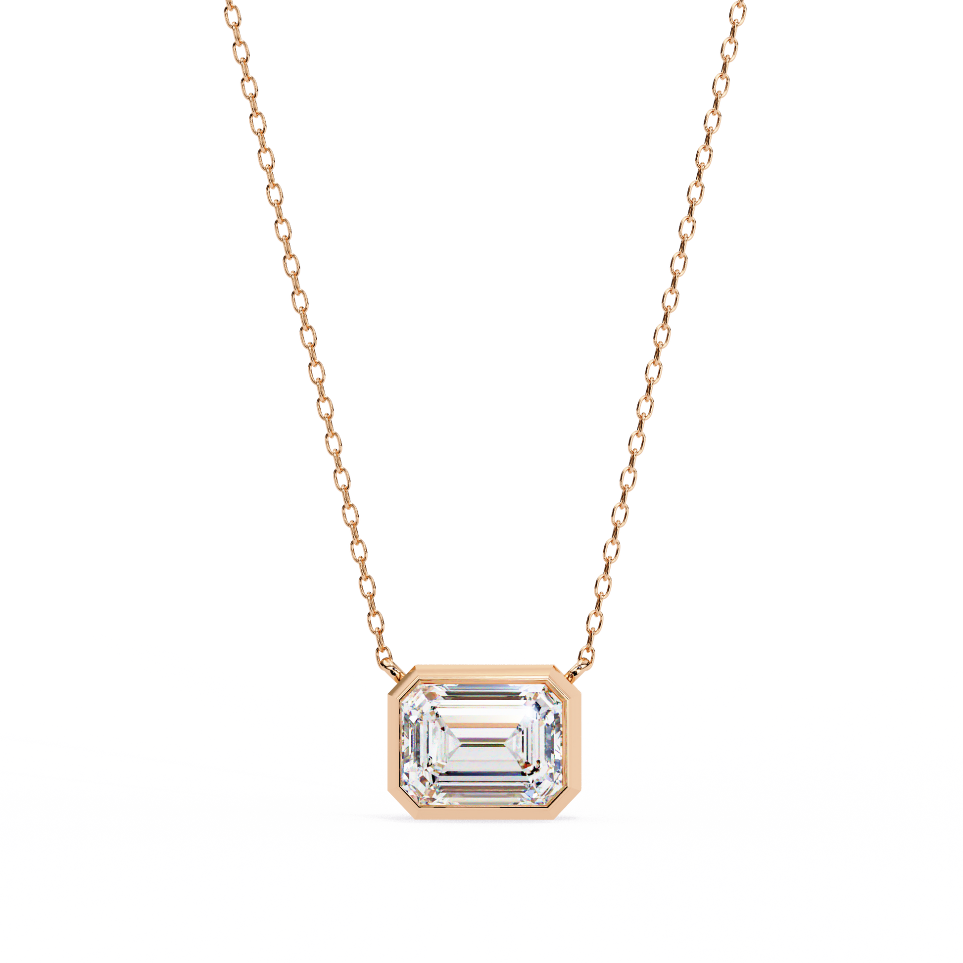Pink Gold-Solstice Solitaire Pendant Lab Diamond_view=TOP