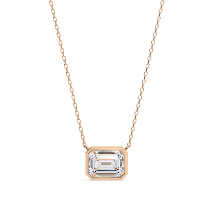 Pink Gold-Solstice Solitaire Pendant Lab Diamond_view=TOP