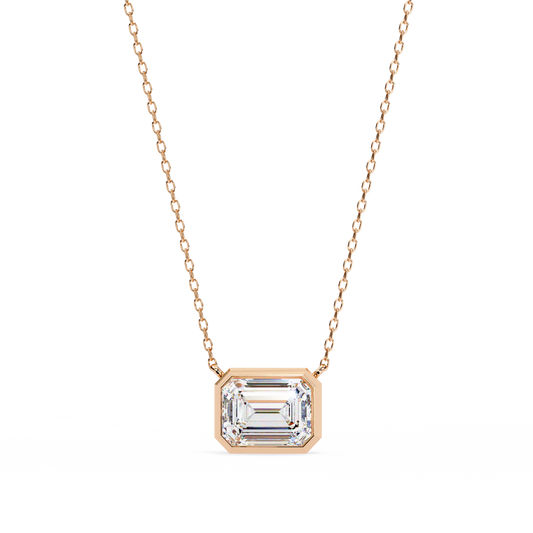 Pink Gold-Solstice Solitaire Pendant Lab Diamond_view=TOP