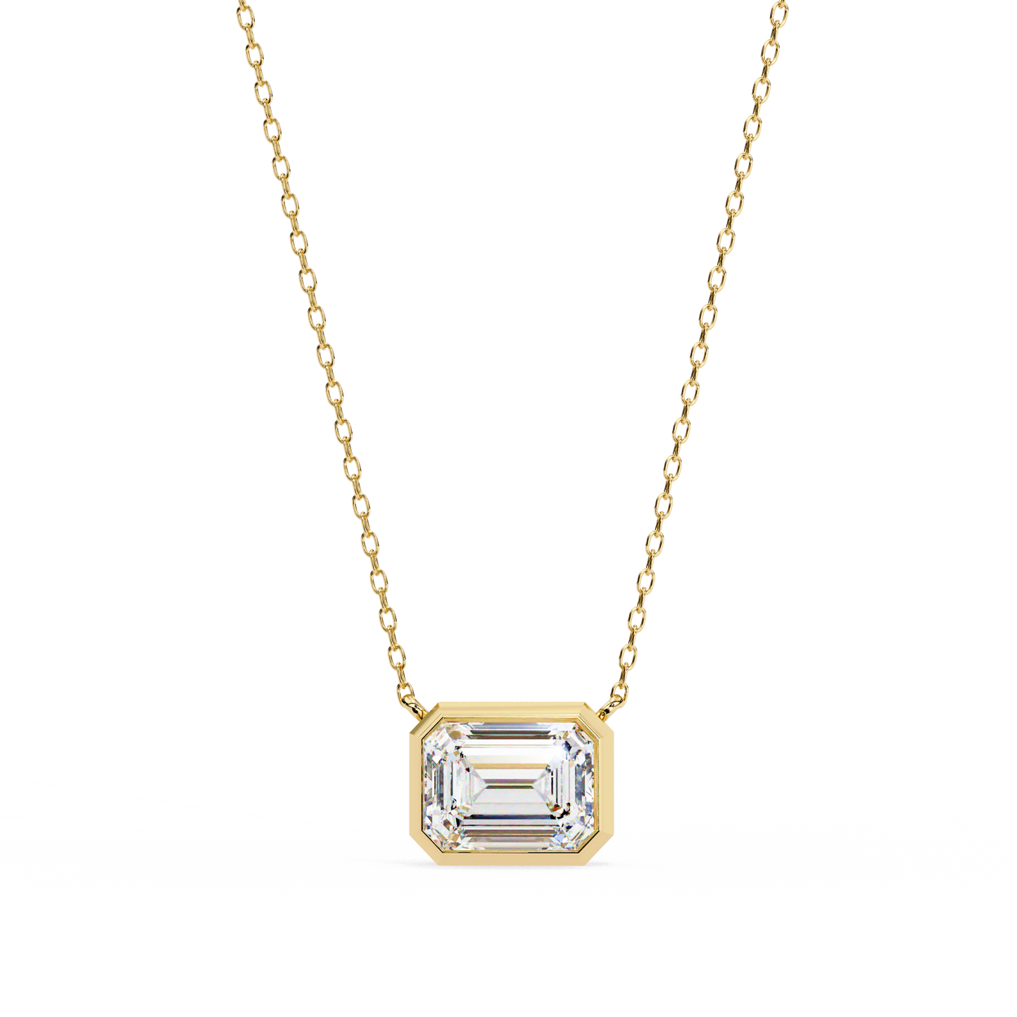 Yellow Gold-Solstice Solitaire Pendant Lab Diamond_view=TOP