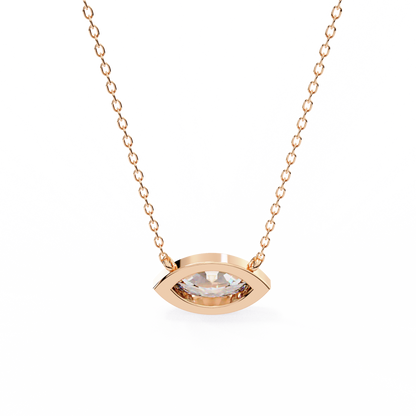 Pink Gold-Opal Solitaire Pendant Lab Diamond_view=BACK