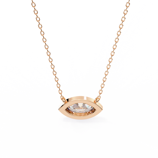 Pink Gold-Opal Solitaire Pendant Lab Diamond_view=BACK