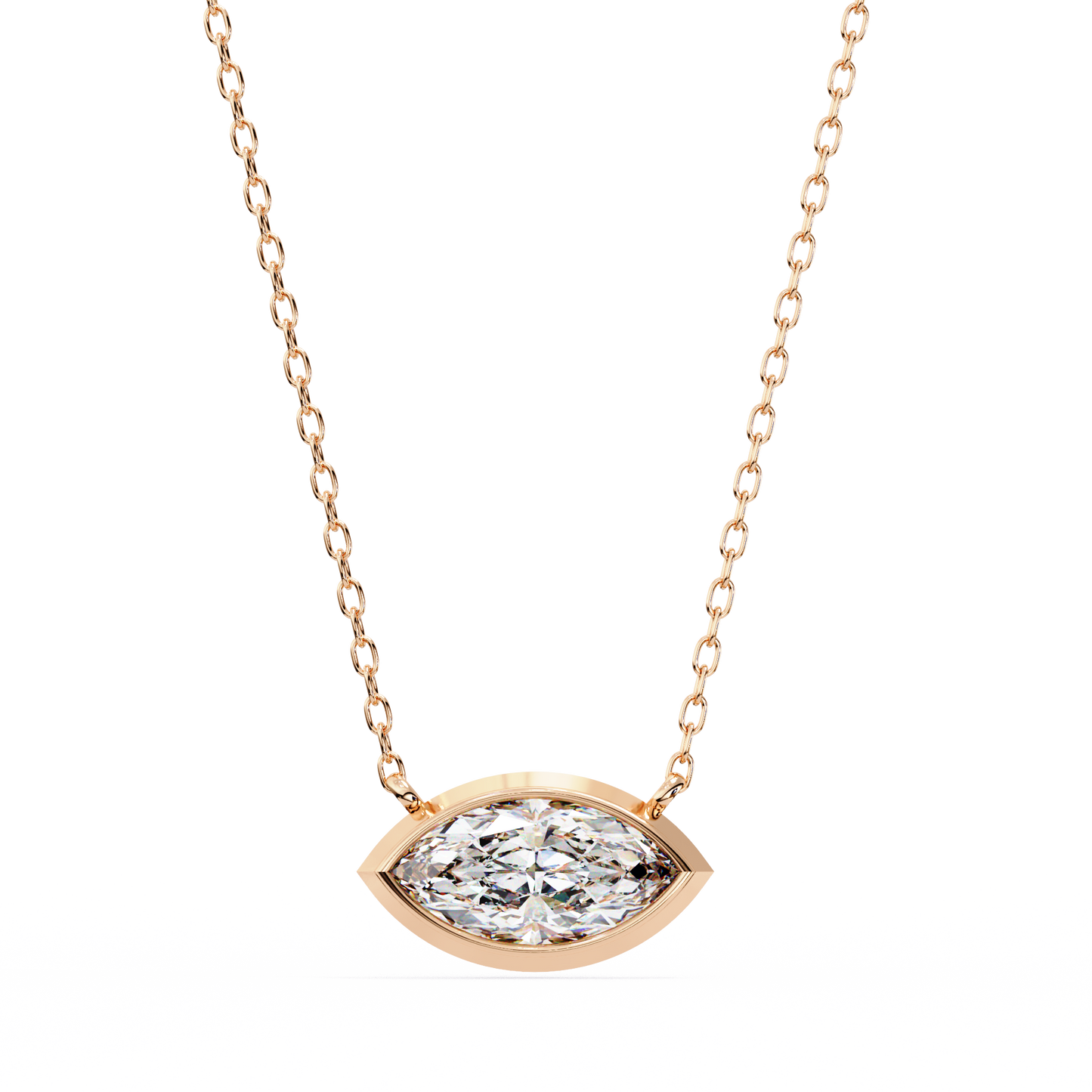Pink Gold-Opal Solitaire Pendant Lab Diamond_view=TOP