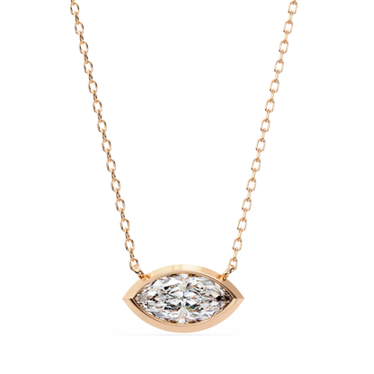 Pink Gold-Opal Solitaire Pendant Lab Diamond_view=TOP