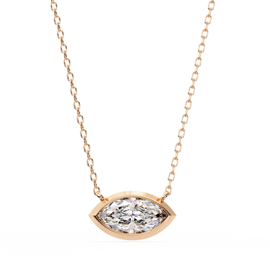 Pink Gold-Opal Solitaire Pendant Lab Diamond_view=TOP