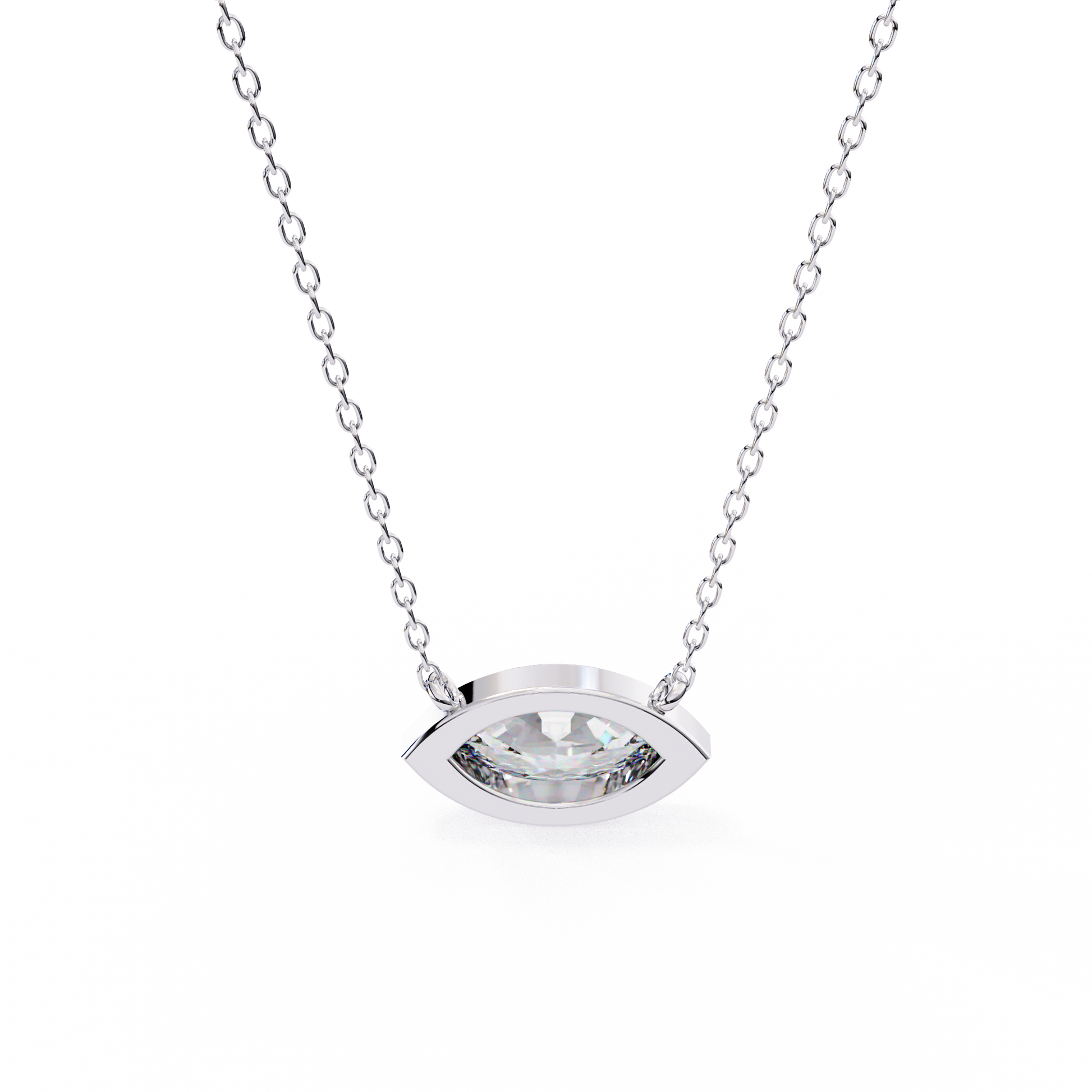 White Gold-Opal Solitaire Pendant Lab Diamond_view=BACK