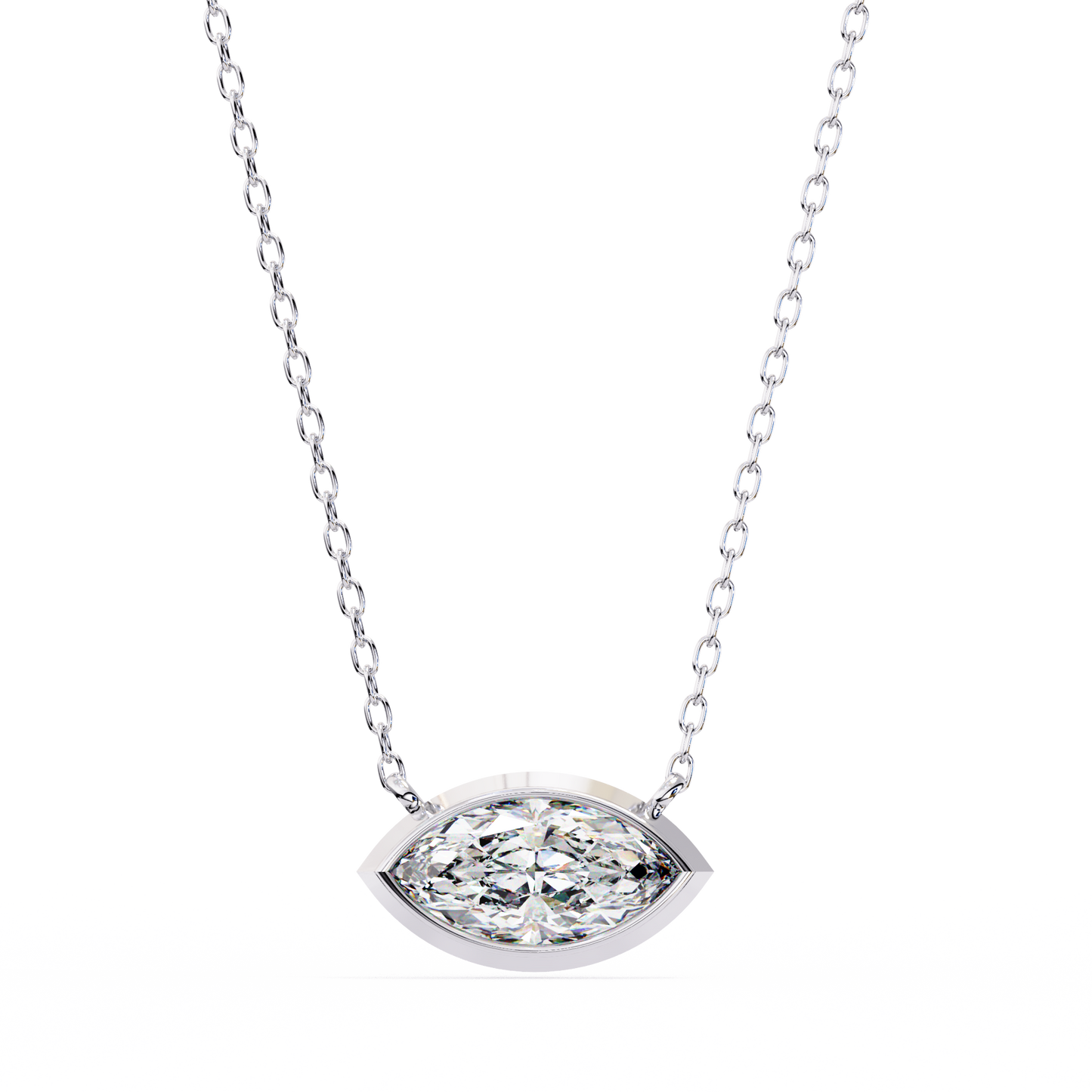 White Gold-Opal Solitaire Pendant Lab Diamond_view=TOP