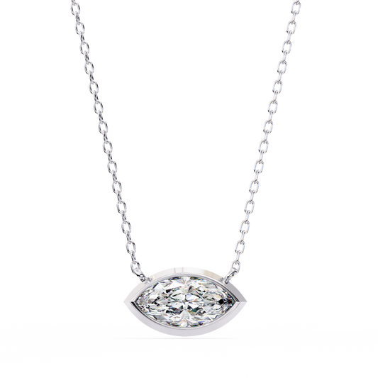 White Gold-Opal Solitaire Pendant Lab Diamond_view=TOP