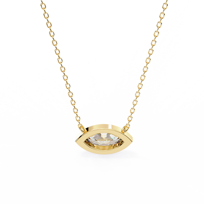 Yellow Gold-Opal Solitaire Pendant Lab Diamond_view=BACK