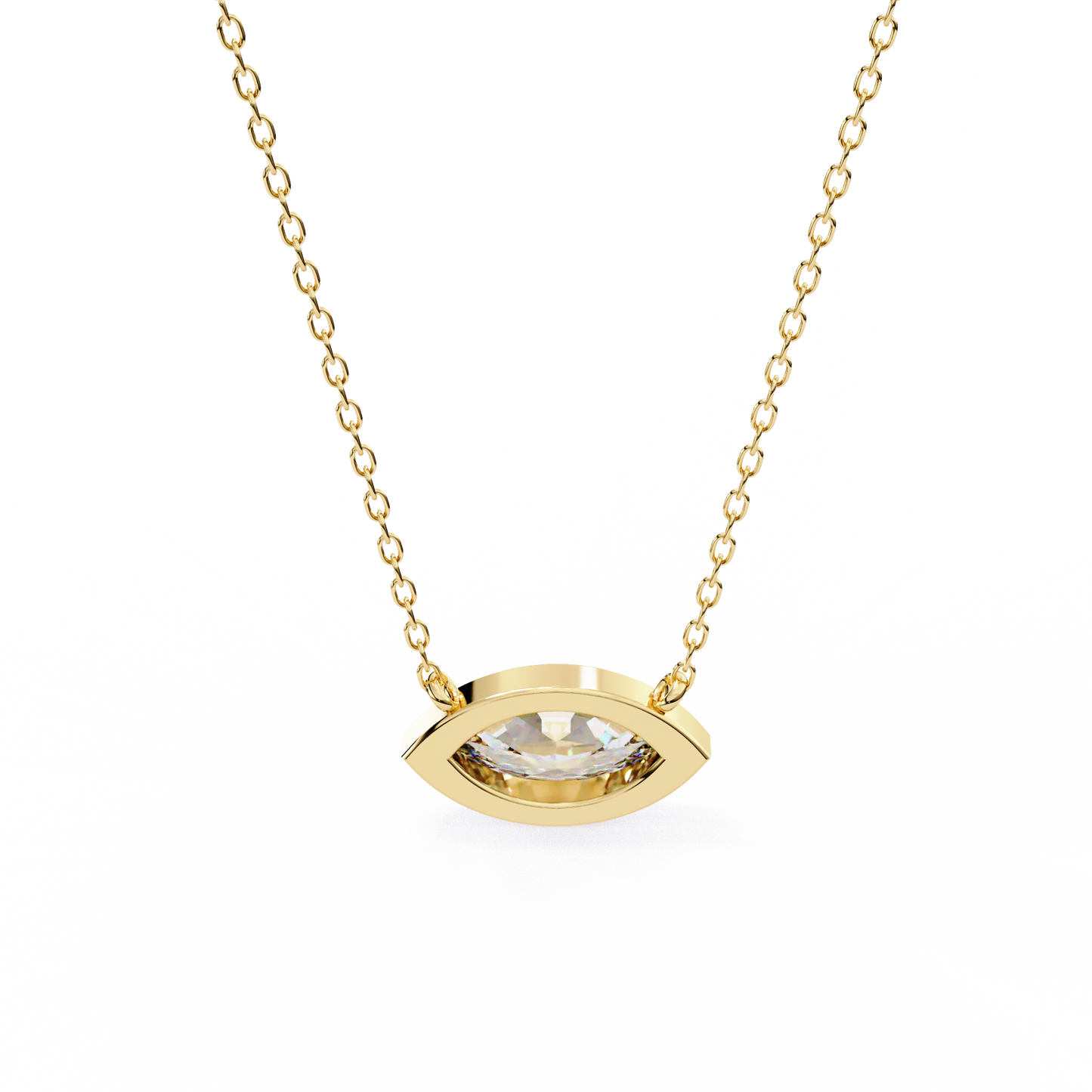 Yellow Gold-Opal Solitaire Pendant Lab Diamond_view=BACK