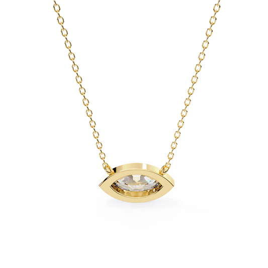 Yellow Gold-Opal Solitaire Pendant Lab Diamond_view=BACK