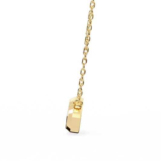 Yellow Gold-Opal Solitaire Pendant Lab Diamond_view=SIDE