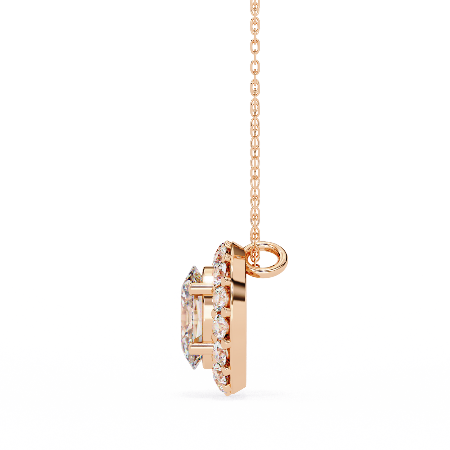 Pink Gold-Astral Solitaire Pendant Lab Diamond_view=SIDE