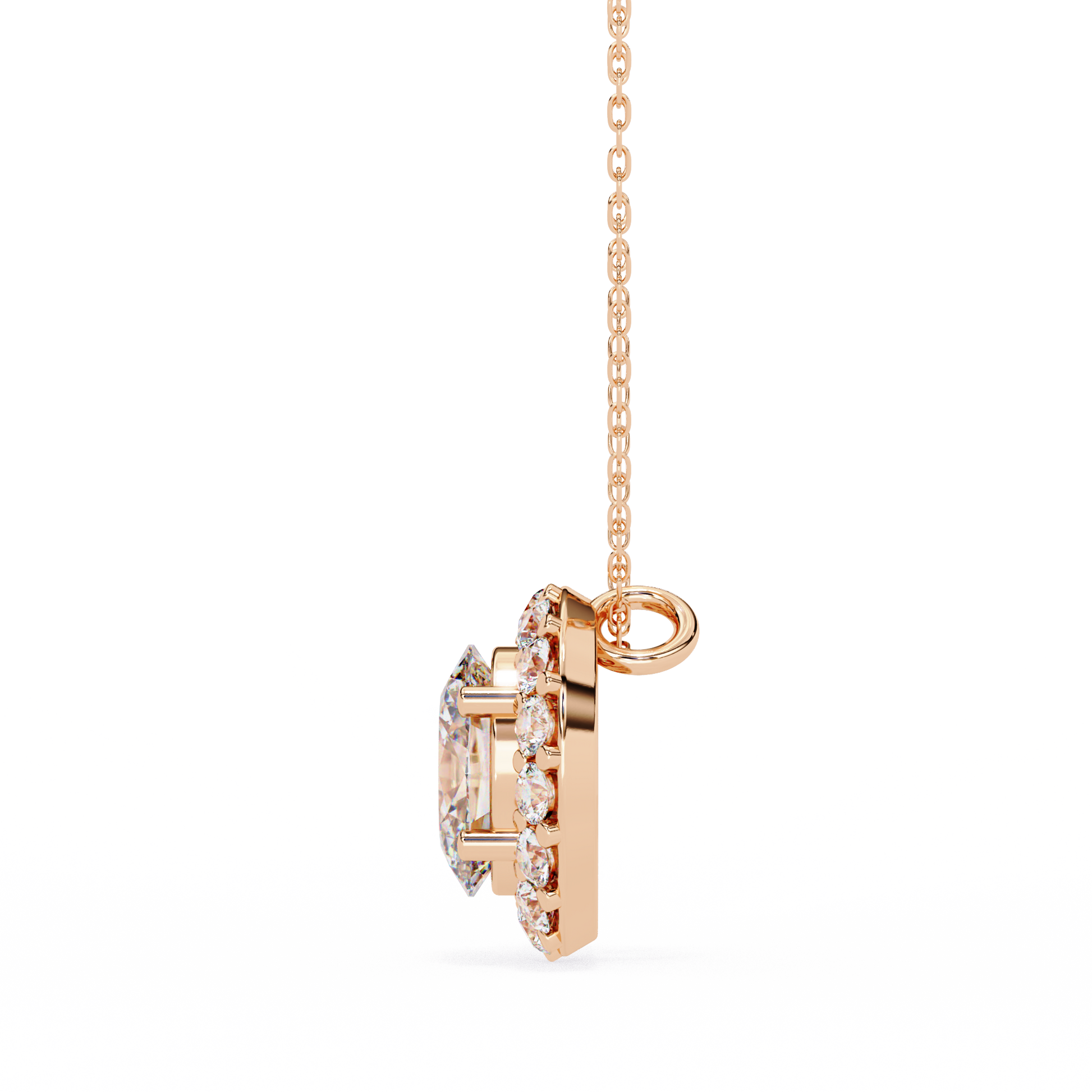 Pink Gold-Astral Solitaire Pendant Lab Diamond_view=SIDE