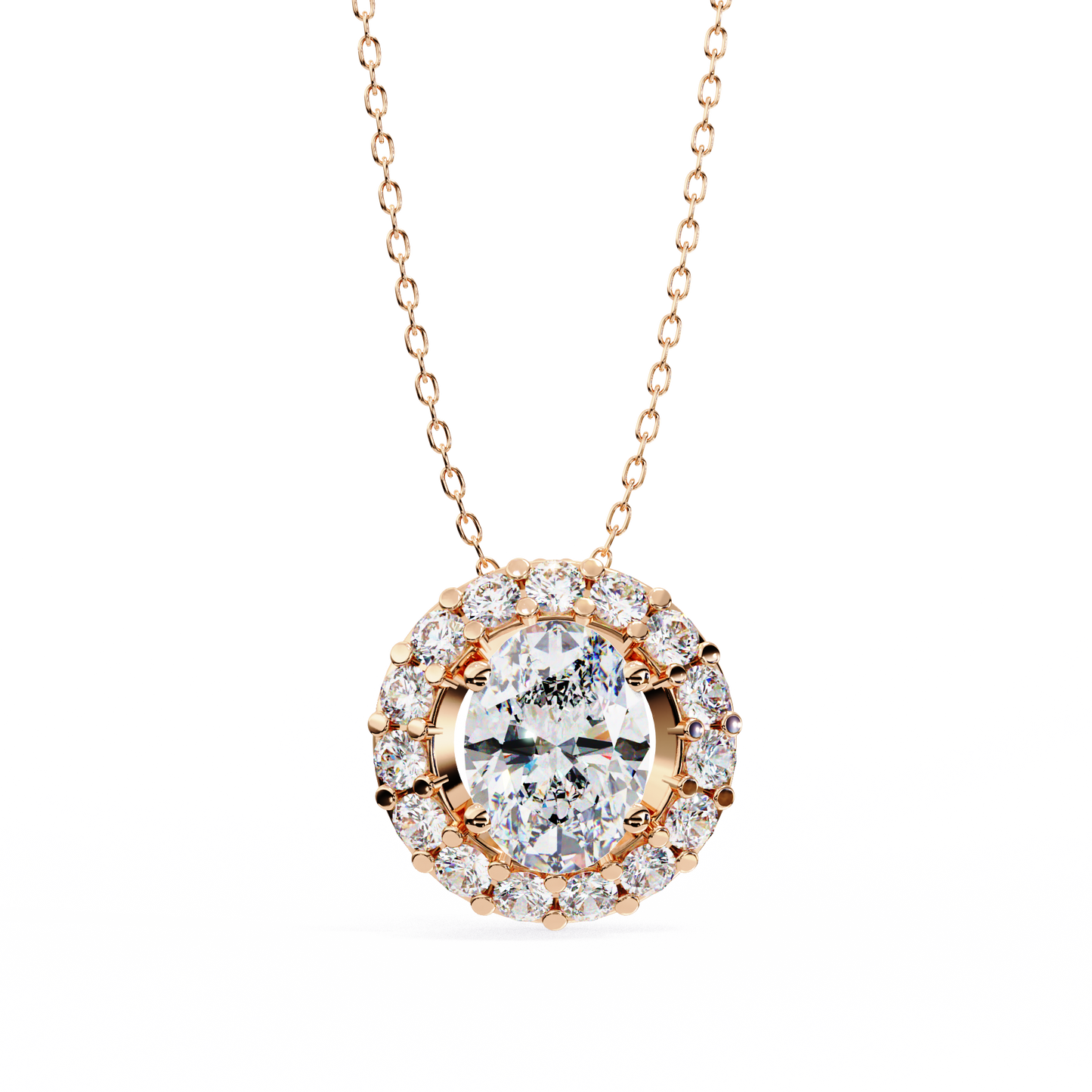 Pink Gold-Astral Solitaire Pendant Lab Diamond_view=TOP