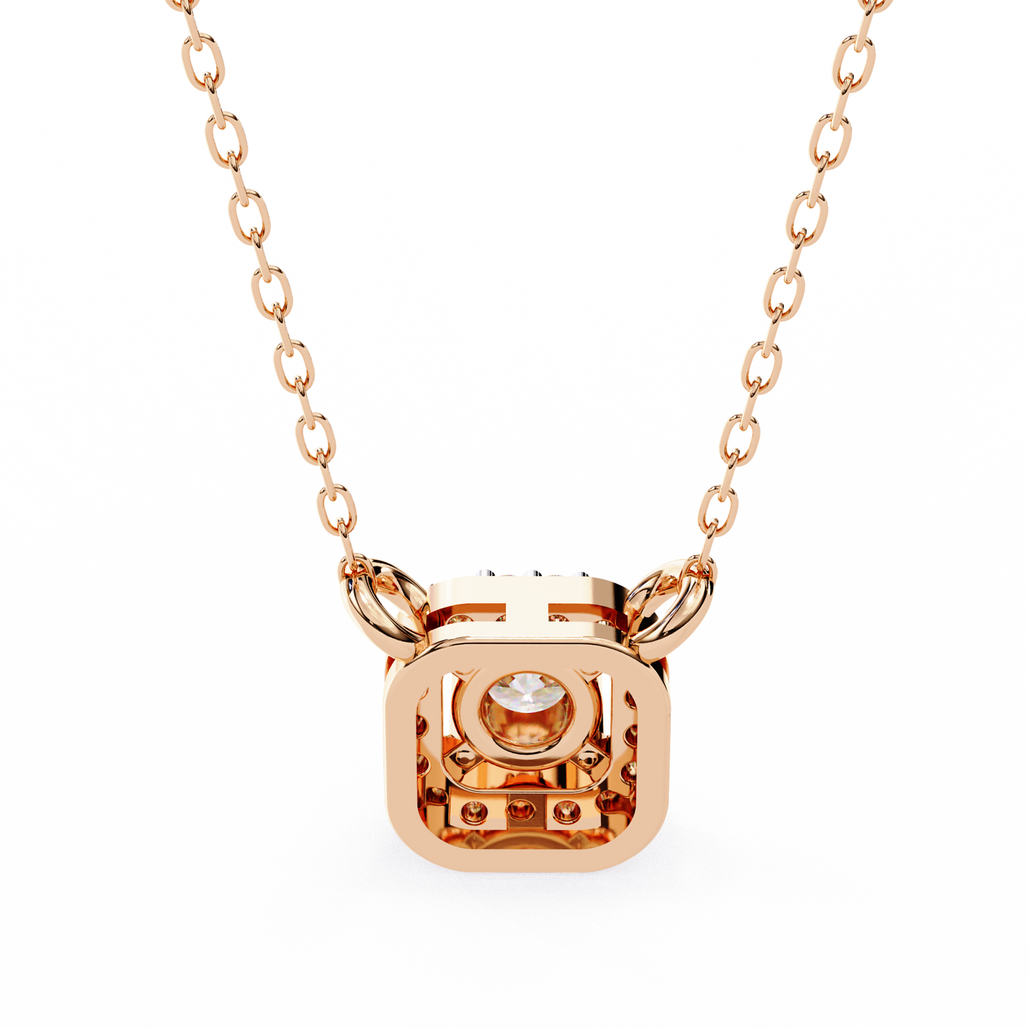 Pink Gold-Jade Solitaire Pendant Lab Diamond_view=BACK