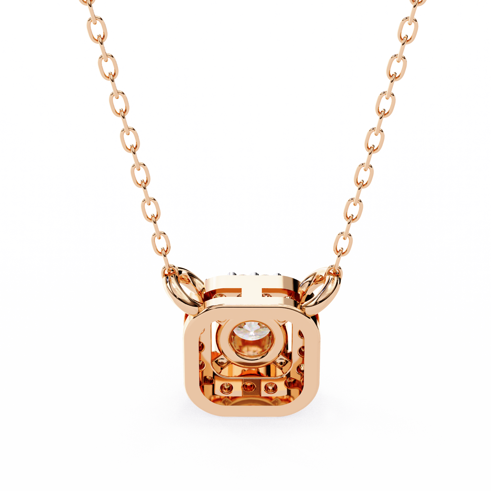 Pink Gold-Jade Solitaire Pendant Lab Diamond_view=BACK