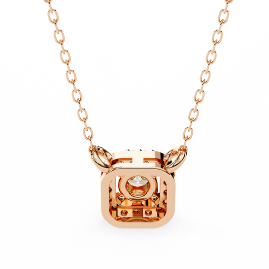 Pink Gold-Jade Solitaire Pendant Lab Diamond_view=BACK