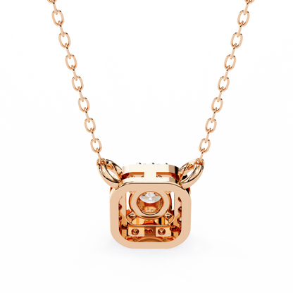 Pink Gold-Jade Solitaire Pendant Lab Diamond_view=BACK