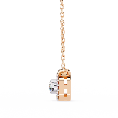 Pink Gold-Jade Solitaire Pendant Lab Diamond_view=SIDE