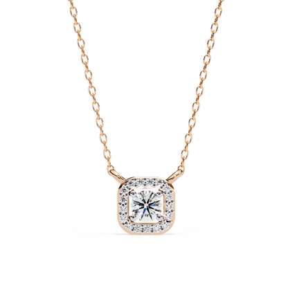 Pink Gold-Jade Solitaire Pendant Lab Diamond_view=TOP