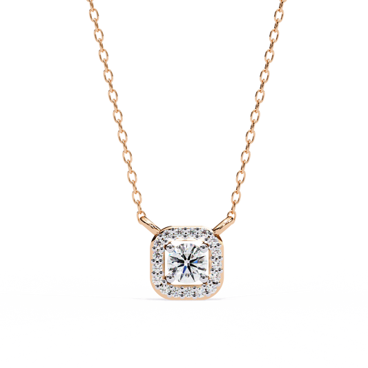 Pink Gold-Jade Solitaire Pendant Lab Diamond_view=TOP