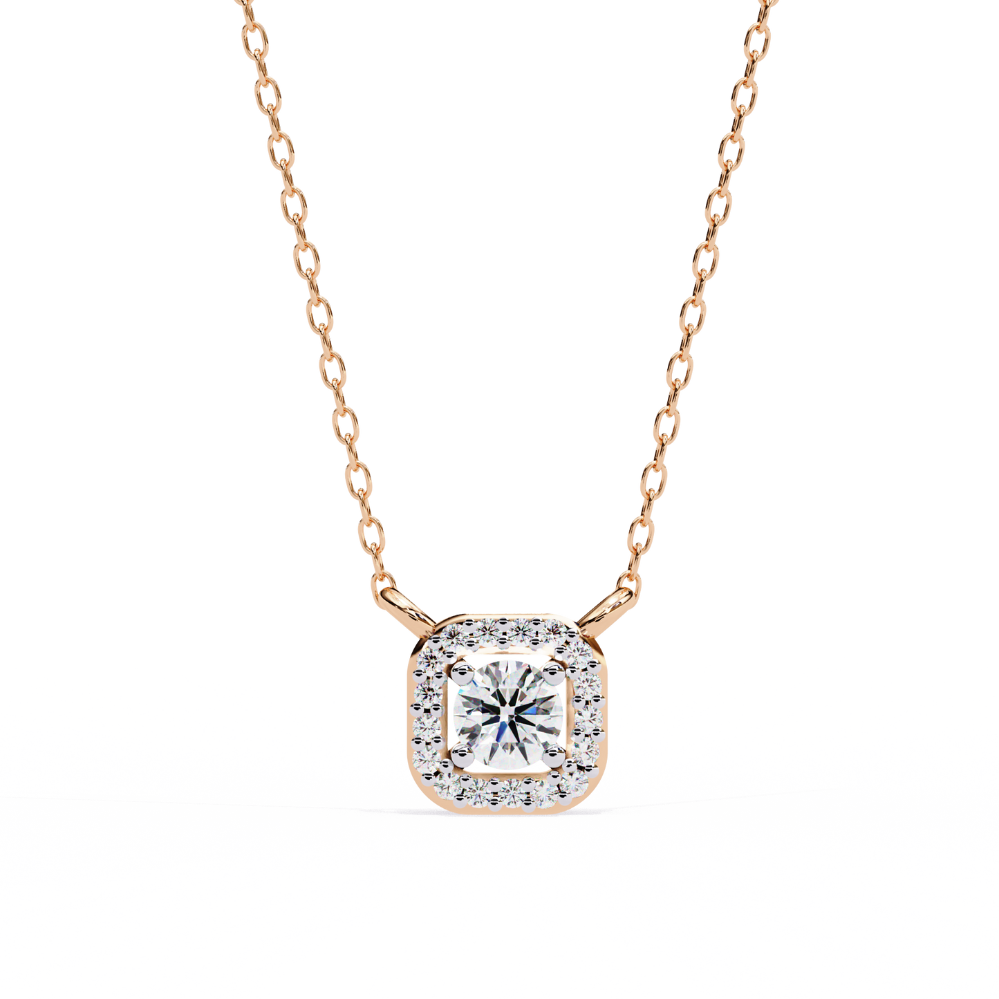 Pink Gold-Jade Solitaire Pendant Lab Diamond_view=TOP
