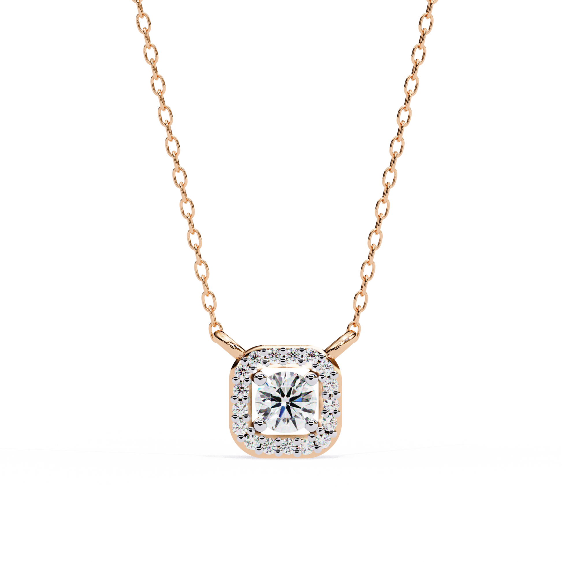 Pink Gold-Jade Solitaire Pendant Lab Diamond_view=TOP