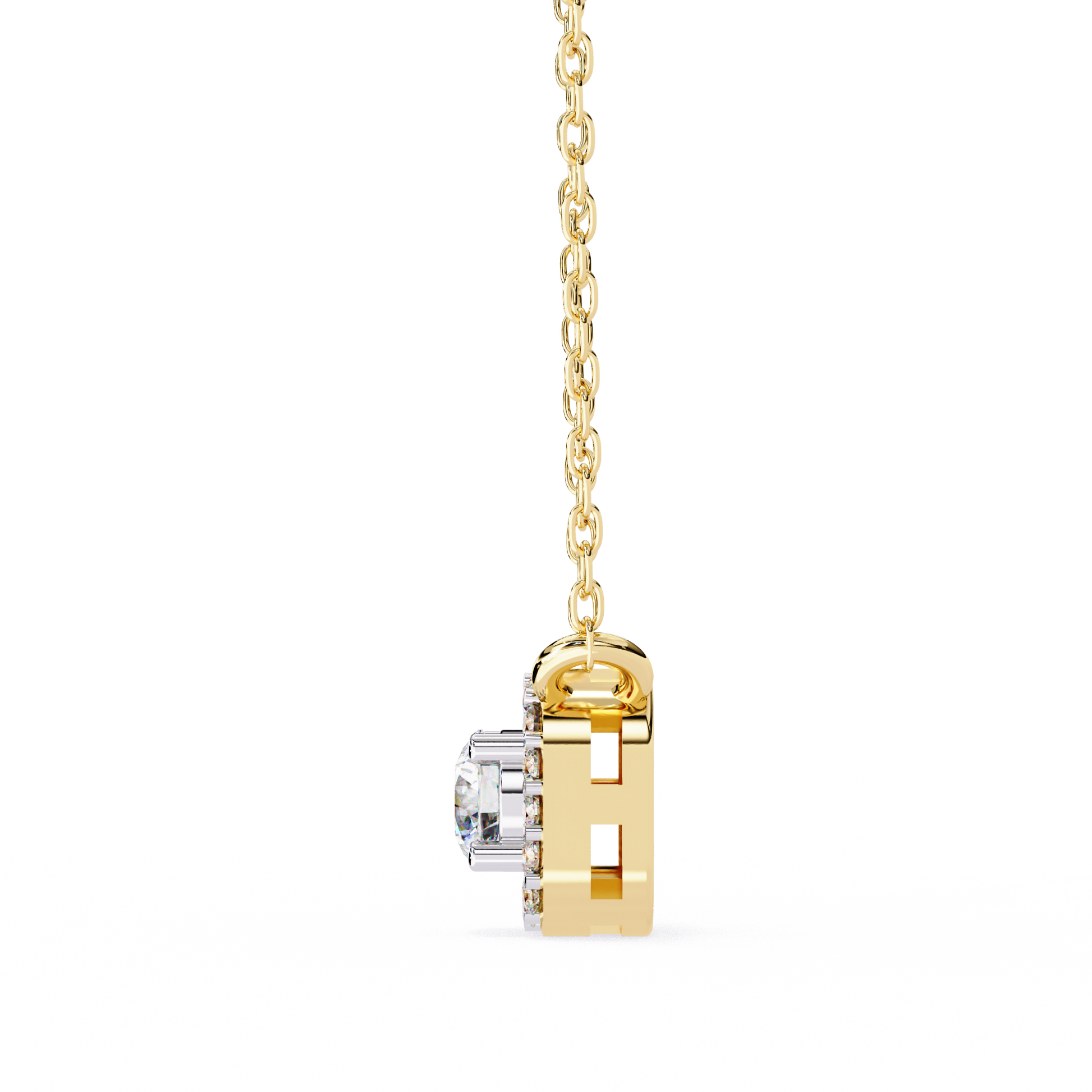 Yellow Gold-Jade Solitaire Pendant Lab Diamond_view=SIDE