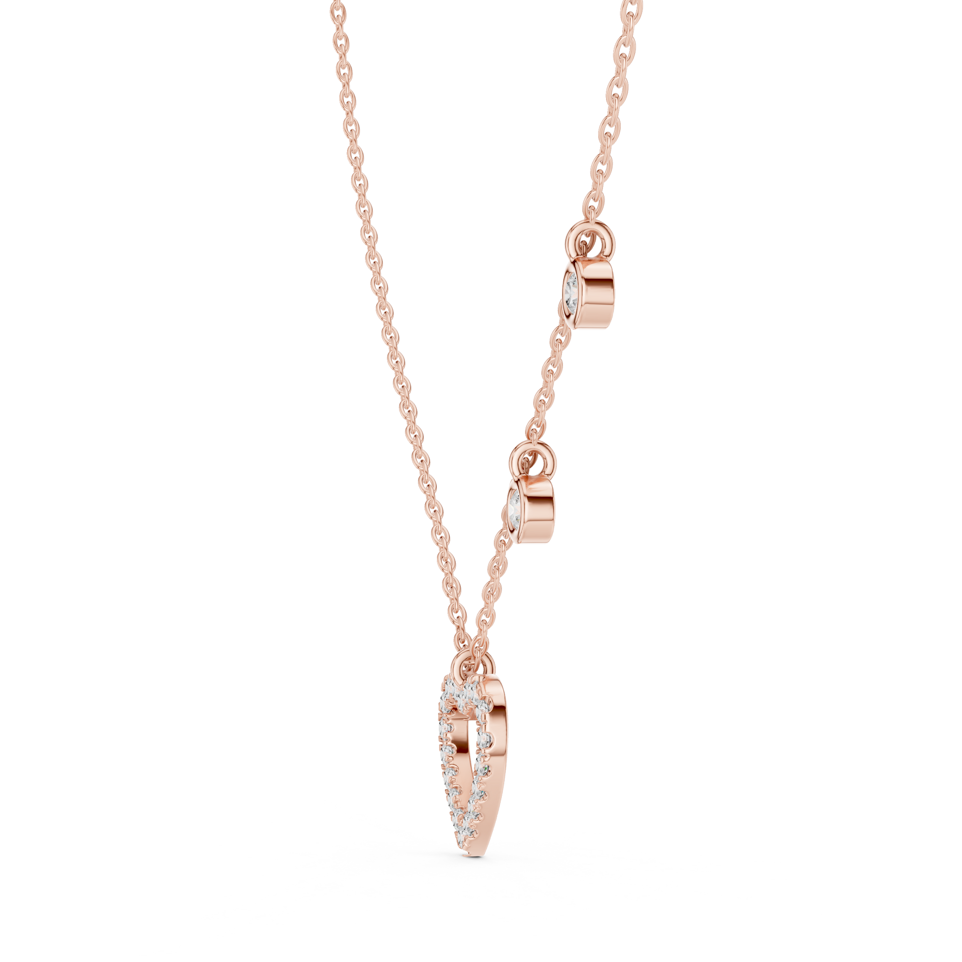 Pink Gold-Aries Pendant Lab Diamond_view=SIDE