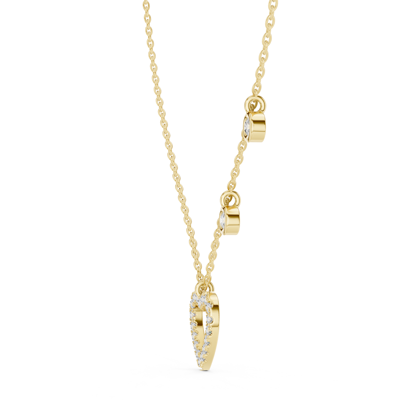 Yellow Gold-Aries Pendant Lab Diamond_view=SIDE