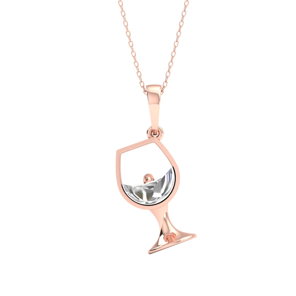 Pink Gold-Celestial Elegant Lab-Grown Diamond Pendant_view=TOP