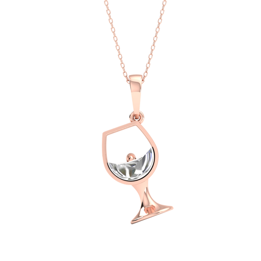 Pink Gold-Celestial Elegant Lab-Grown Diamond Pendant_view=TOP