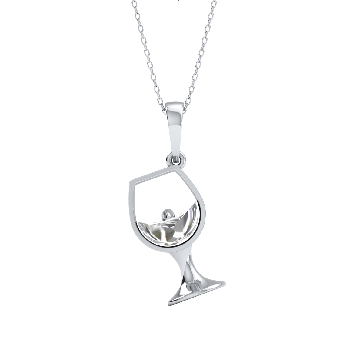 White Gold-Celestial Elegant Lab-Grown Diamond Pendant_view=TOP