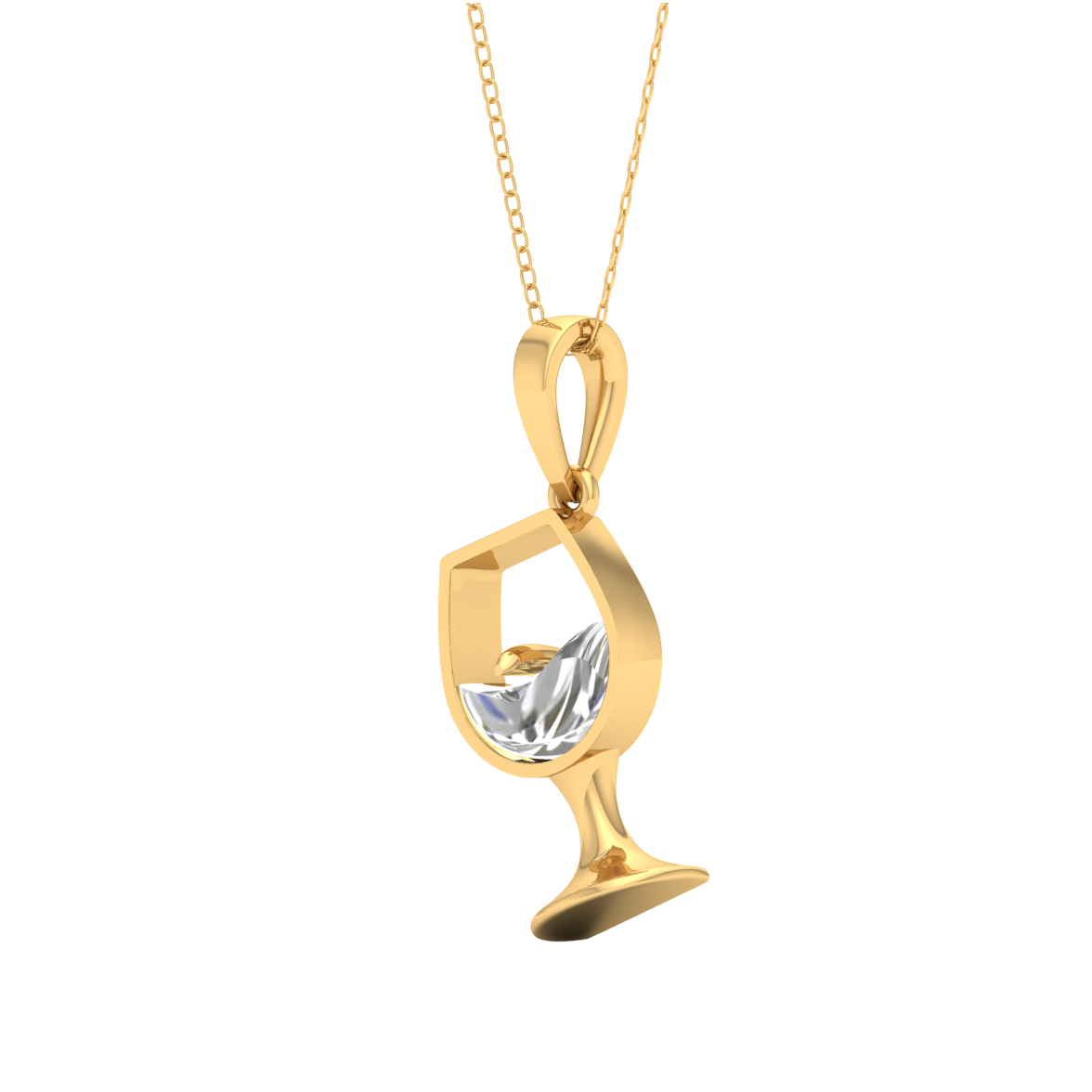Yellow Gold-Celestial Elegant Lab-Grown Diamond Pendant_view=3DV