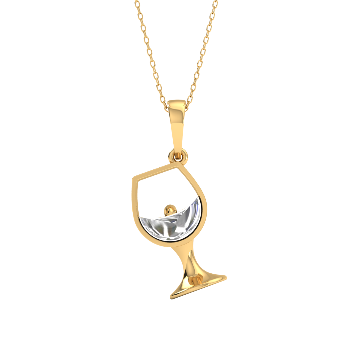 Yellow Gold-Celestial Elegant Lab-Grown Diamond Pendant_view=TOP