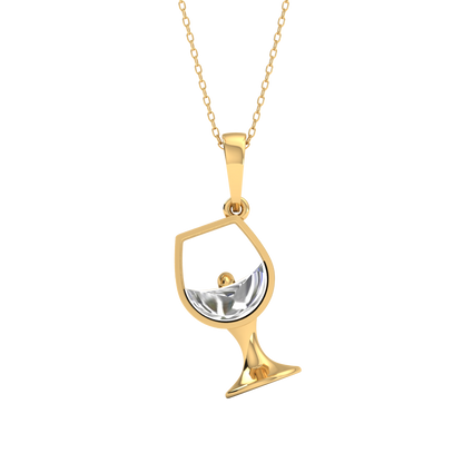 Yellow Gold-Celestial Elegant Lab-Grown Diamond Pendant_view=TOP
