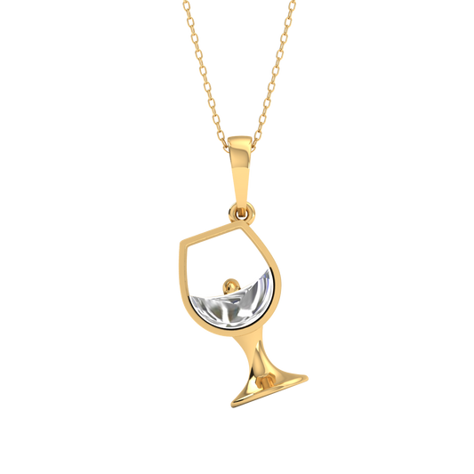 Yellow Gold-Celestial Elegant Lab-Grown Diamond Pendant_view=TOP
