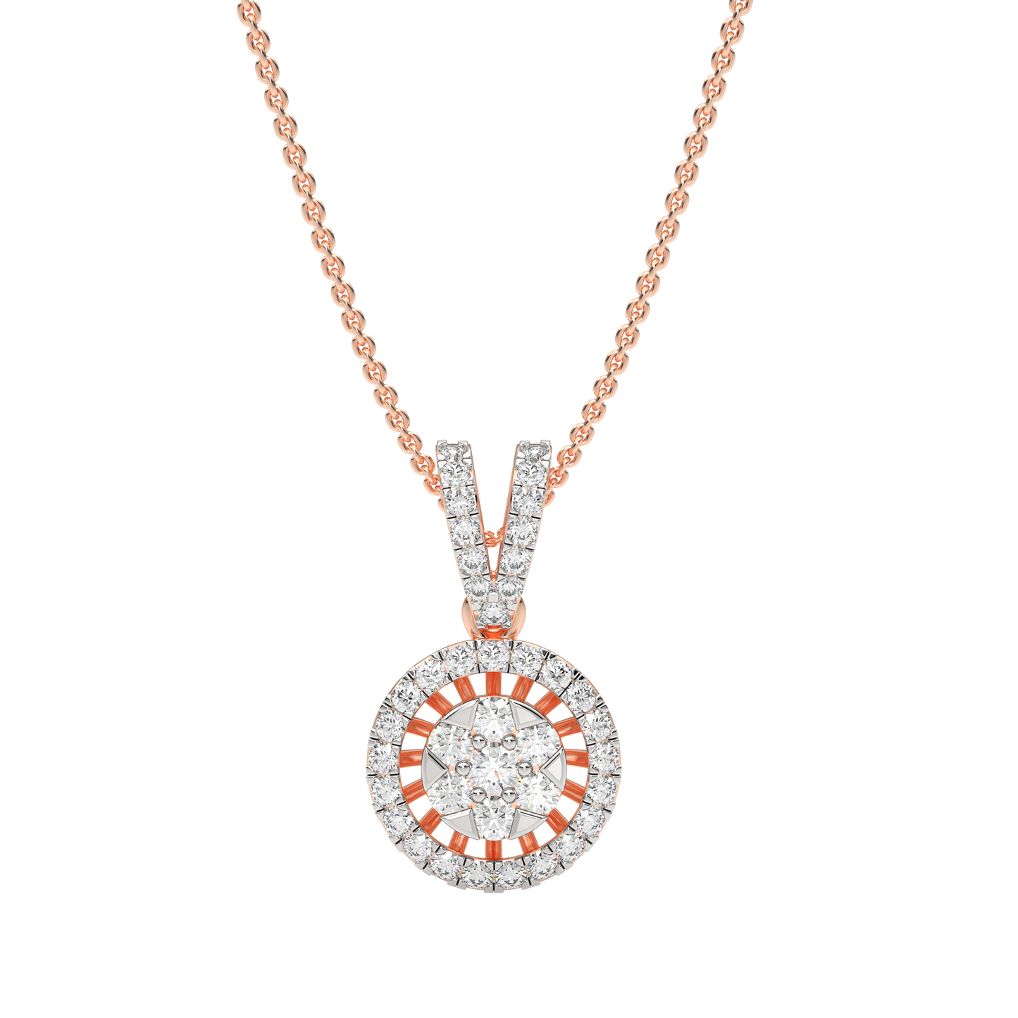 Pink Gold-Celestial Arc Contemporary Lab-Grown Diamond Pendant_view=TOP