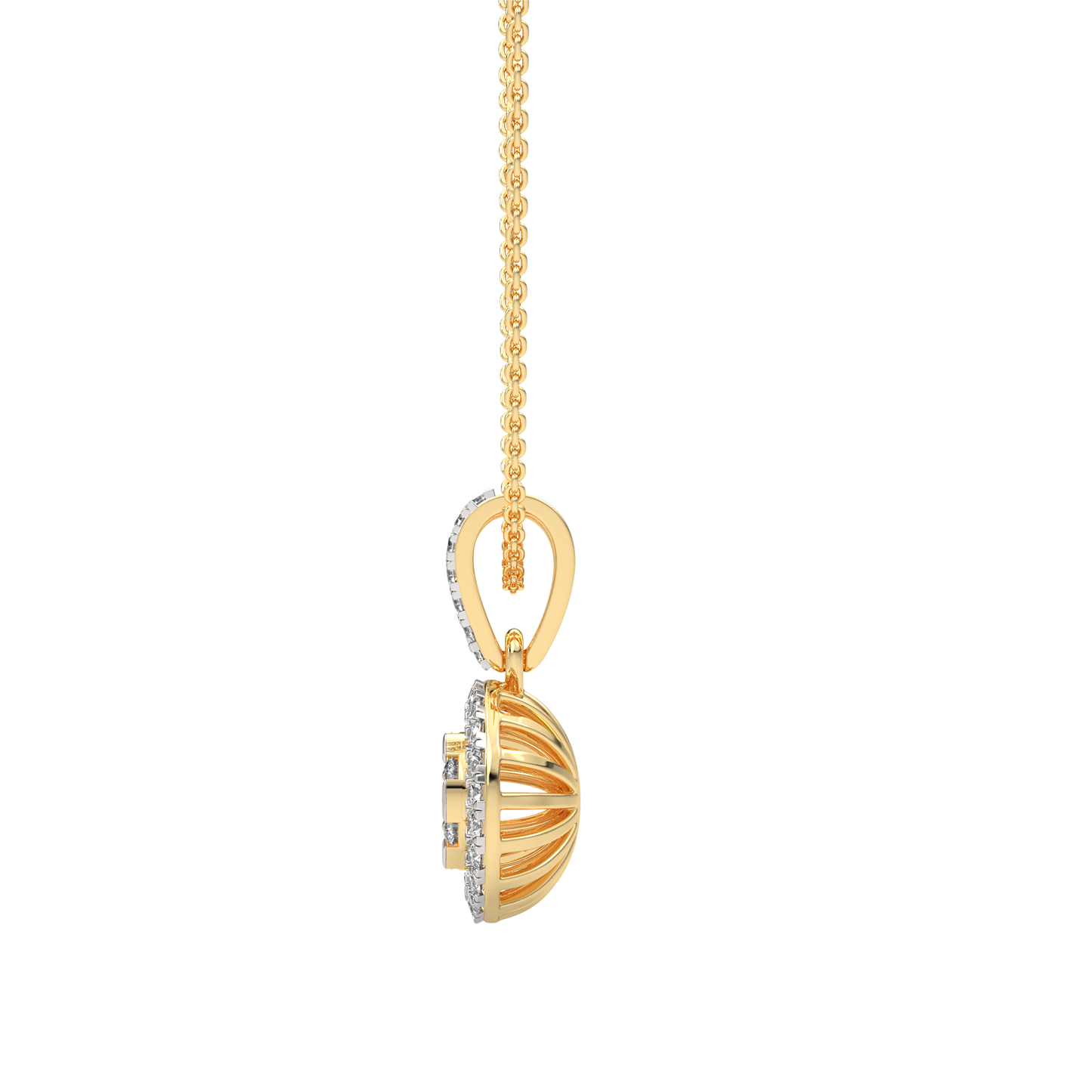 Yellow Gold-Celestial Arc Contemporary Lab-Grown Diamond Pendant_view=SIDE