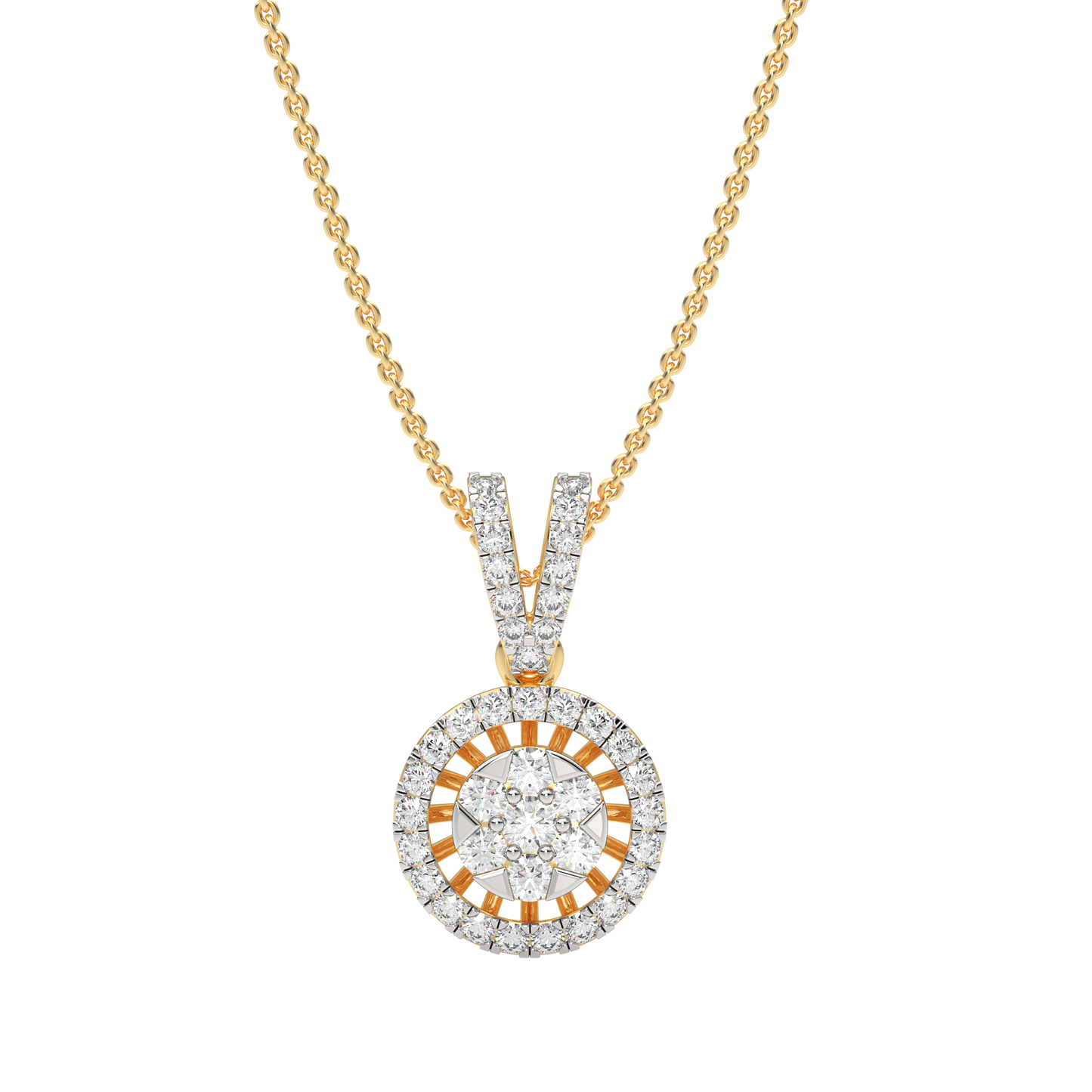 Yellow Gold-Celestial Arc Contemporary Lab-Grown Diamond Pendant_view=TOP