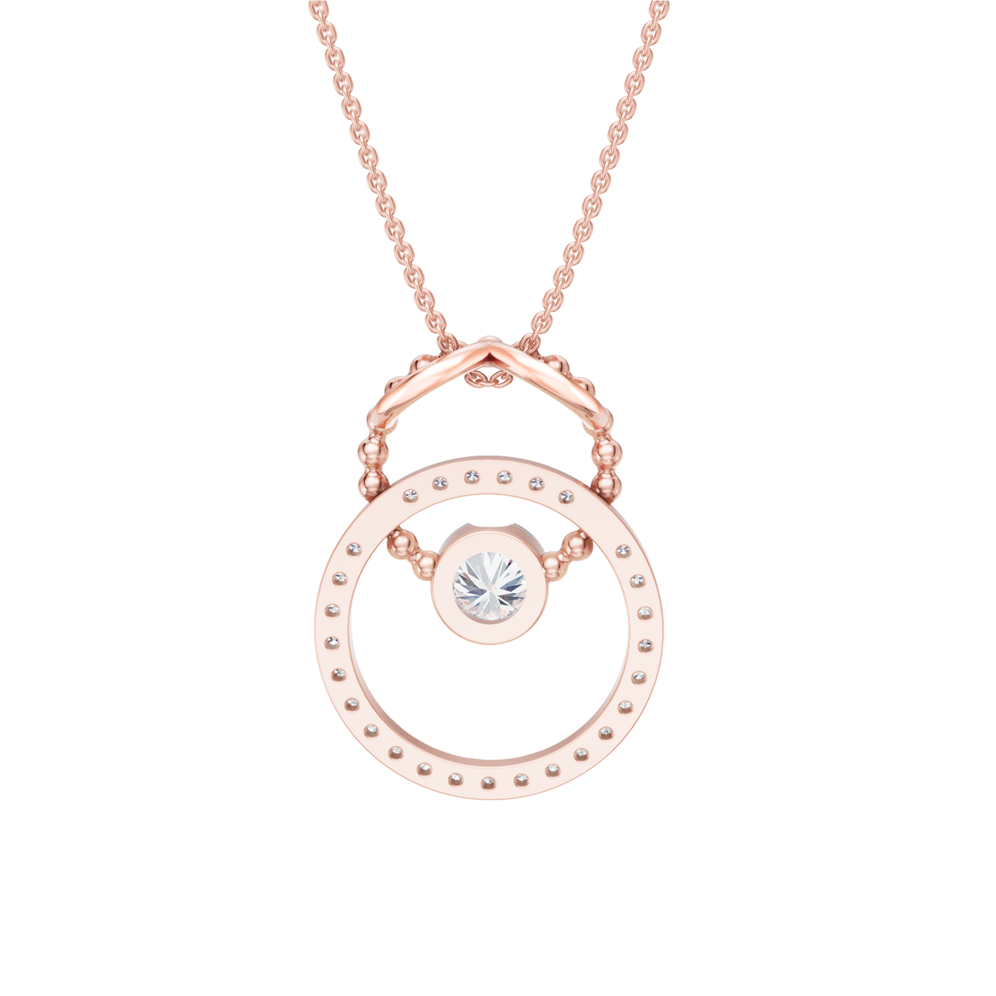 Pink Gold-Mermaid Link Pendant_view=BACK