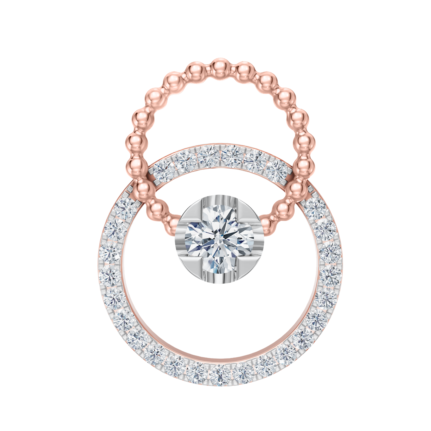 Pink Gold-Mermaid Link Pendant_view=FRONT